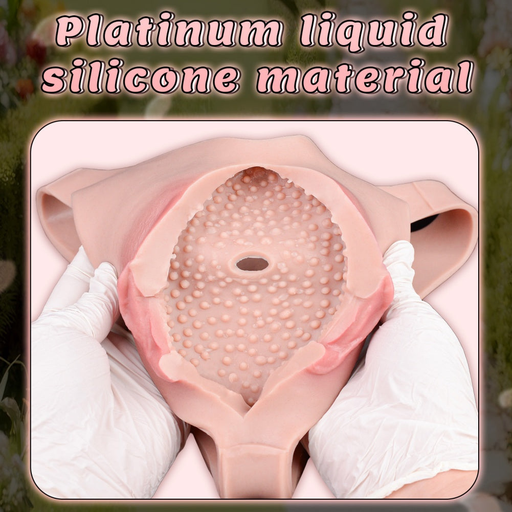 Flesh-Like Silicone Artificial Vagina Pants-Wearable Sex Toys for Crossdressers, Femboys, and Couples