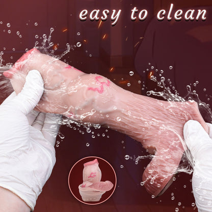 Fantasy Dog Knot Silicone Cock Sleeve – Fleshy Penis Extender with Testicle Lock Ring & Delay Function