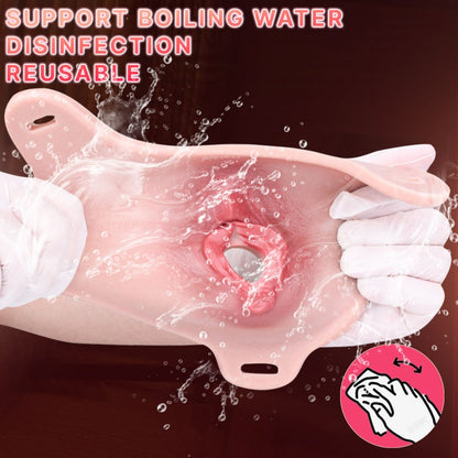Pink Silicone Strap-On Fantasy Realistic Fake Vagina – BDSM Exclusive Wearable Pants for Male Homosexual Play