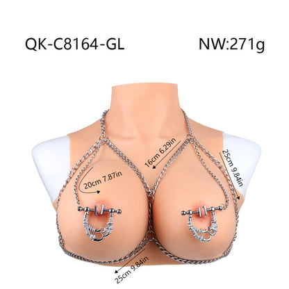 Strap-On-Nippelklammern aus Metall – Breeding Kink Bettie Bondage Porn BDSM Sexspielzeug für Frauen 