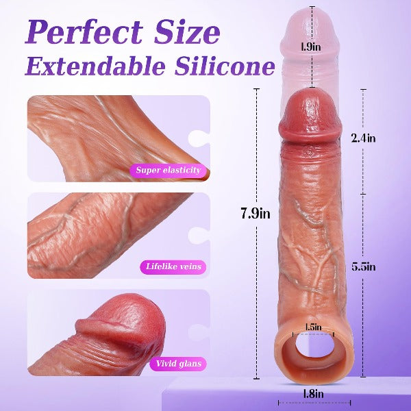 Vibrating Cock Sleeve Sex Toy for Men - APP Remote Controlled Realisti Domlust Vibrating Cock Sleeve Sex Toy for Men - APP Remote Controlled Realisti Domlust