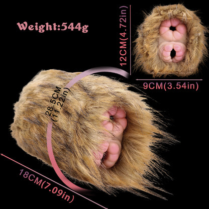 Monkey Pussy Male Masturbator - Fur Dual Vaginal Penis Masturbation Sex Toy for Men