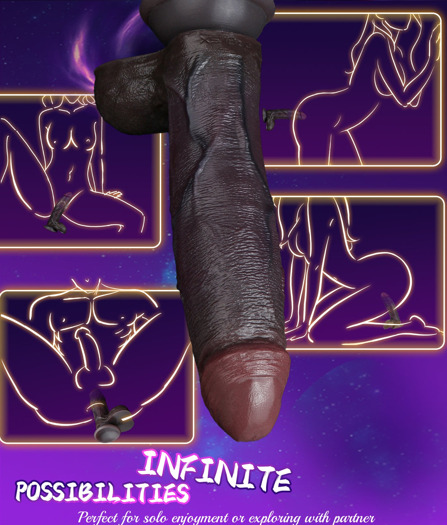 Realistic Black Silicone Suction Cup Consolador-Dual-Density Dildo for Deep Vaginal Orgasmic Massage