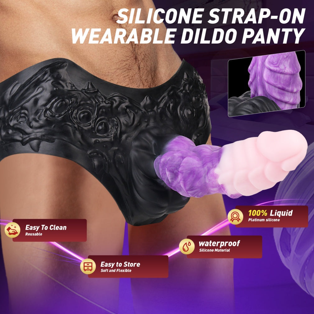 9.37-Inch Fantasy Dragon Sheath Underwear – Silicone Wearable Sex Toys for Men Improving ED