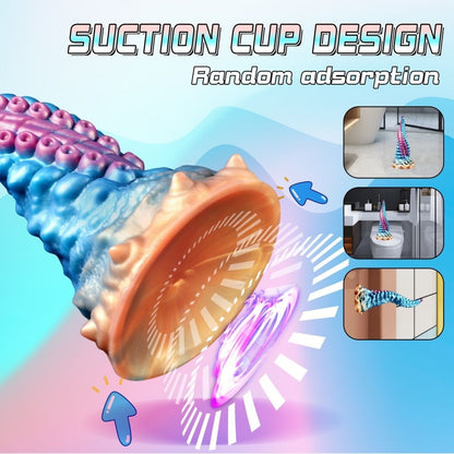 Domlust Tentacle Dildo – Premium Platinum Silicone | Curved G-Spot & Prostate | Sucker Texture | Suction Cup