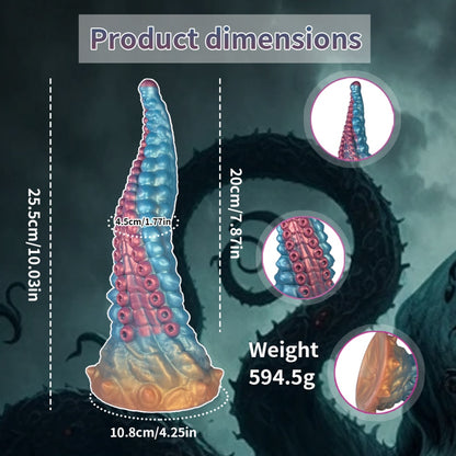 Domlust Tentacle Dildo – Premium Platinum Silicone | Curved G-Spot & Prostate | Sucker Texture | Suction Cup