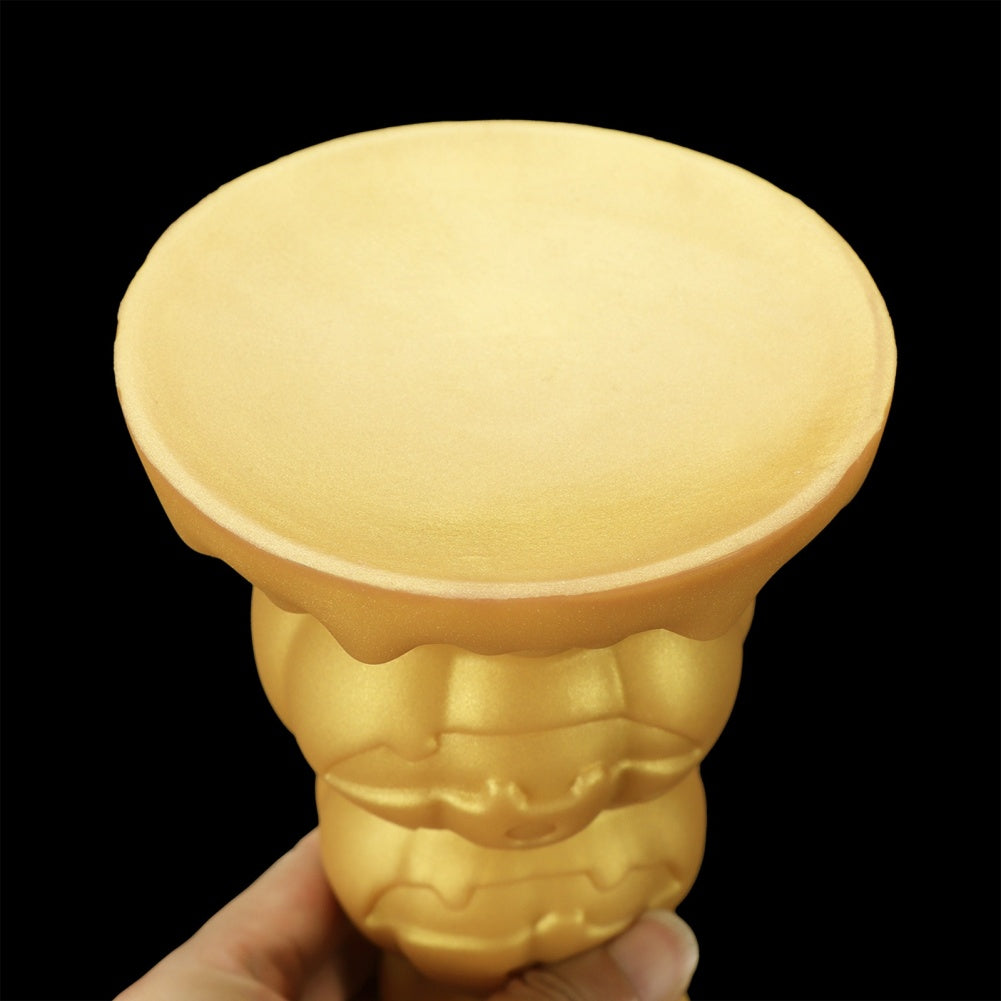 Golden Silicone Fantasy Pumpkin Anal Beads Dildo - Gradual Expansion & Orgasmic Massage for Release