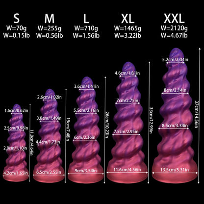 Godemiché anal en spirale Fantasy – Jouet sexuel pour femme, favorisant l'expansion vaginale et le massage orgasmique du point G.