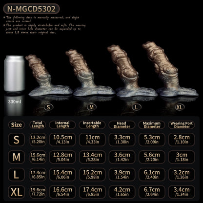 Alien Tentacle Silicone Penis Extender & Masturbation Sleeve-Leather Strap-On Sex Toys for Men & Women