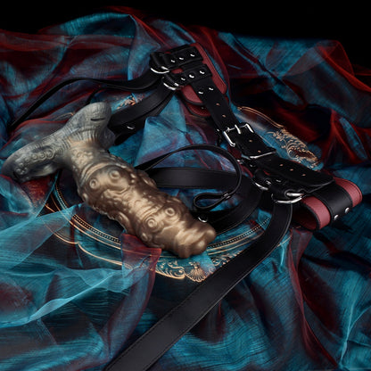 Alien Tentacle Silicone Penis Extender & Masturbation Sleeve-Leather Strap-On Sex Toys for Men & Women