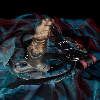 Alien Tentacle Silicone Penis Extender & Masturbation Sleeve-Leather Strap-On Sex Toys for Men & Women