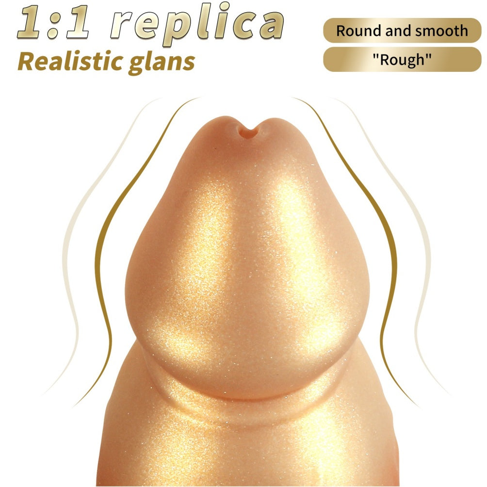 Domlust Dildo Géant Nœud Fantaisie – Sex Toy Anal et Vaginal en Silicone Platine avec Nœud et Base en T pour Expansion