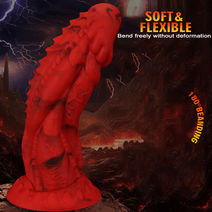 Drake Fire Fantasy Dragon Dildo Fetish Sex – Textured Vaginal Masturbation Thick Silicone Toys