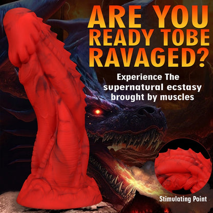 Drake Fire Fantasy Dragon Dildo Fetish Sex – Textured Vaginal Masturbation Thick Silicone Toys
