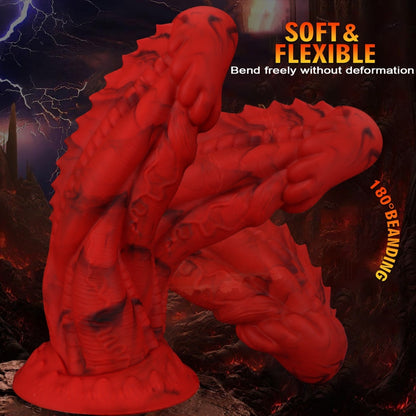 Drake Fire Fantasy Dragon Dildo Fetish Sex – Textured Vaginal Masturbation Thick Silicone Toys