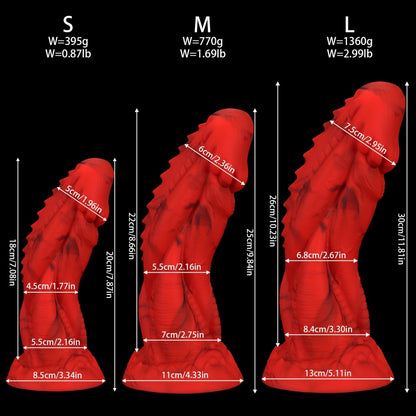 Drake Fire Fantasy Dragon Dildo Fetish Sex – Textured Vaginal Masturbation Thick Silicone Toys