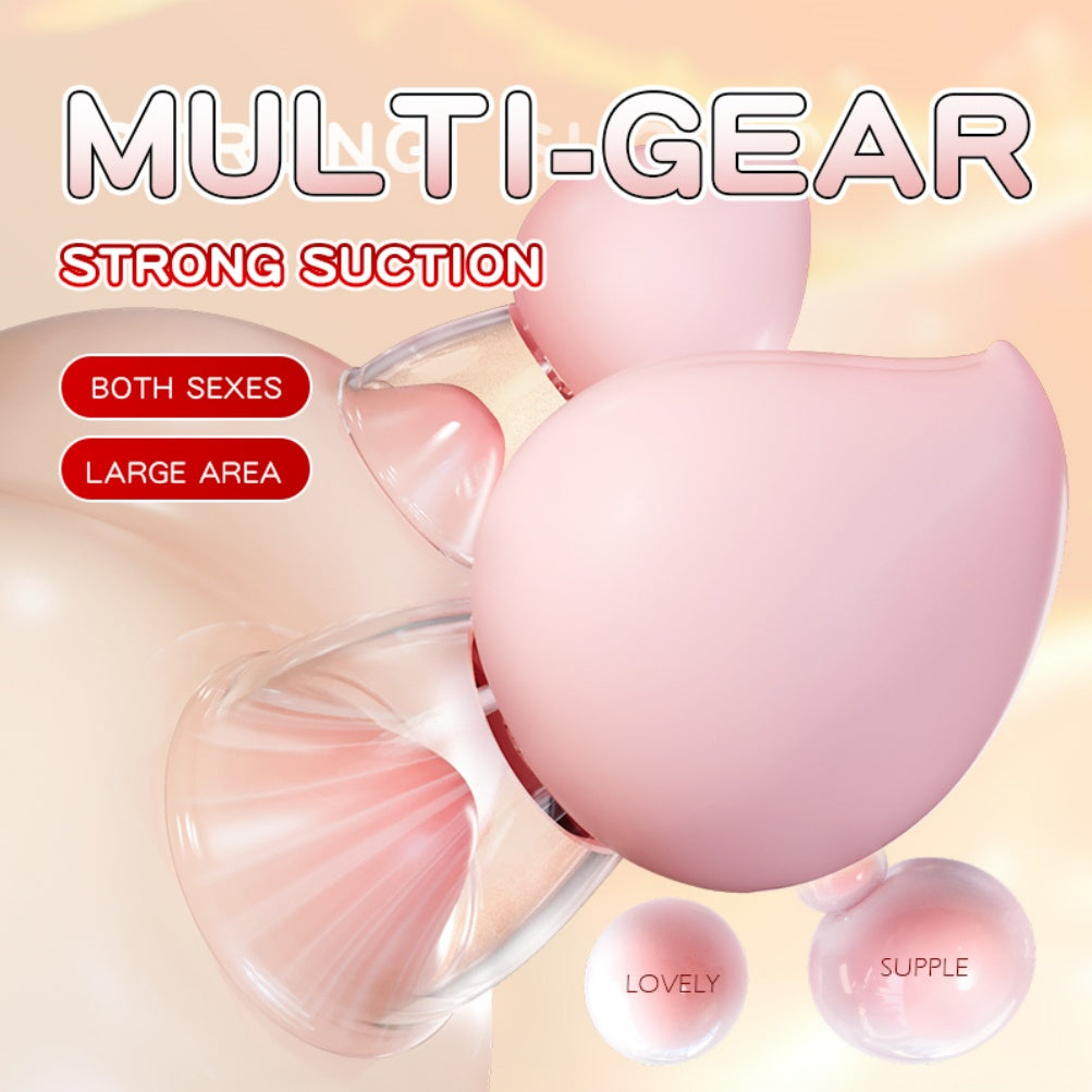 Pink Peach Clit Sucker & Nipple Stimulator - Cute Silicone Suction Toy for Orgasmic Massage
