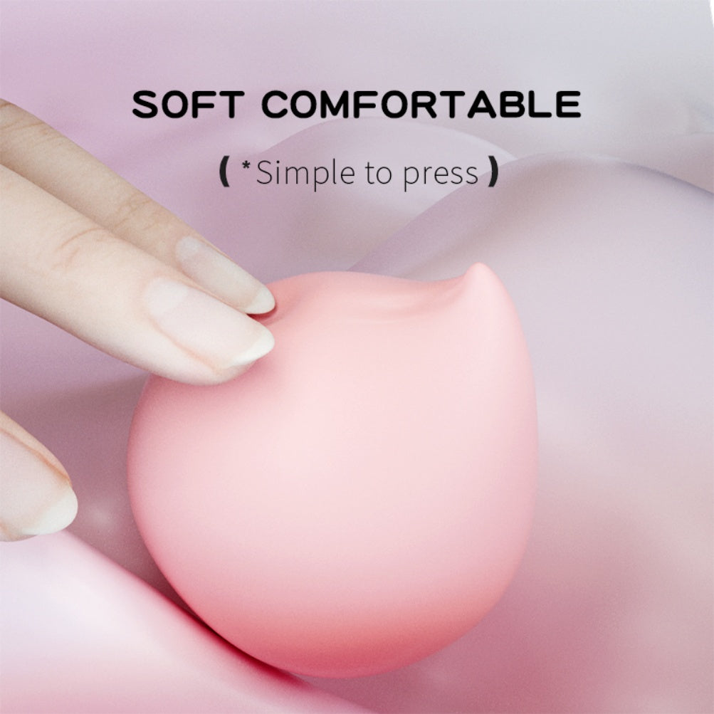Pink Peach Clit Sucker & Nipple Stimulator - Cute Silicone Suction Toy for Orgasmic Massage
