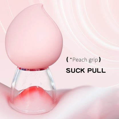 Pink Peach Clit Sucker & Nipple Stimulator - Cute Silicone Suction Toy for Orgasmic Massage