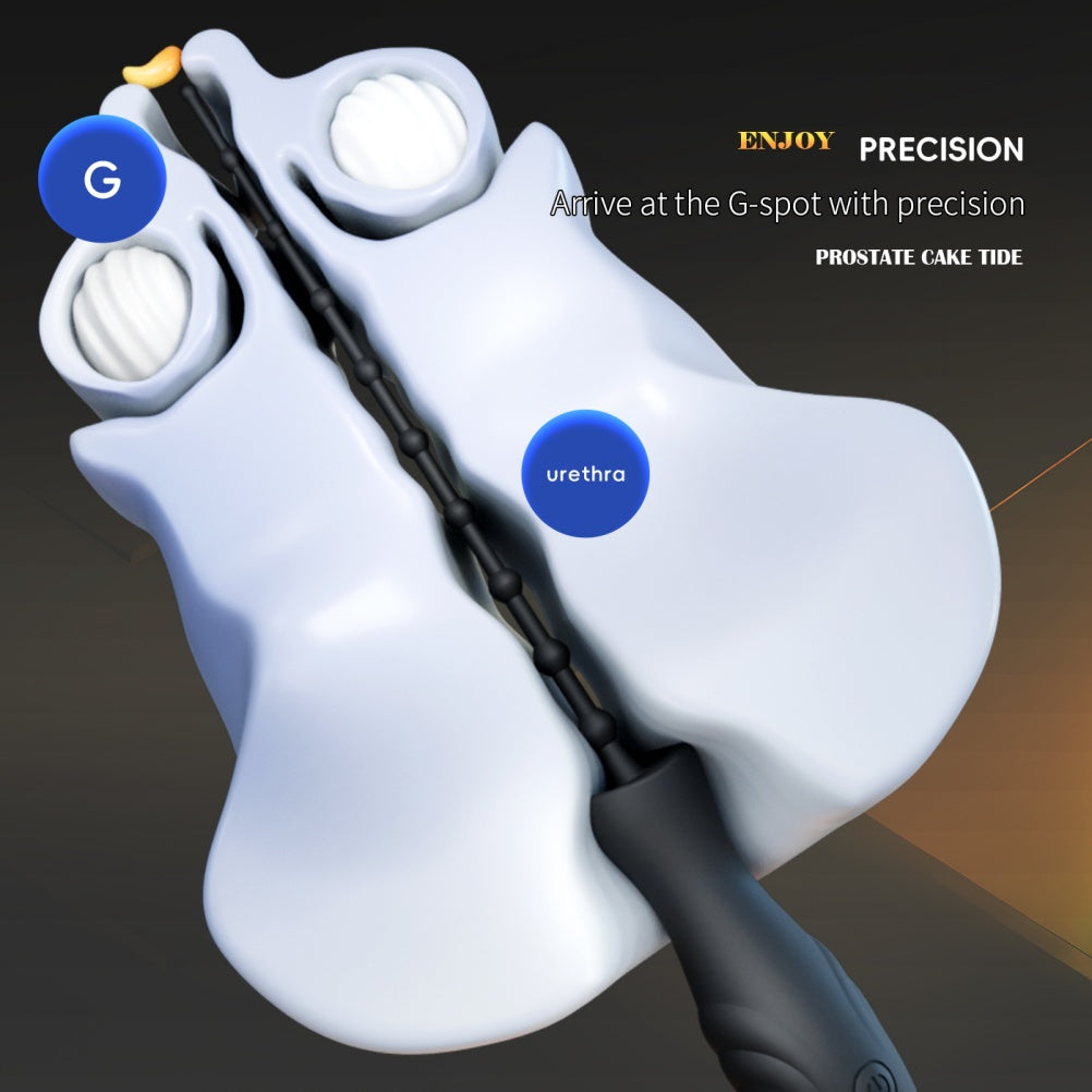 Vibrating Male P-Spot Stimulator – Beaded Silicone Masturbation Wand