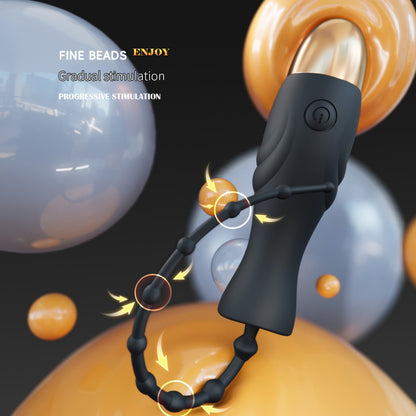 Vibrating Male P-Spot Stimulator – Beaded Silicone Masturbation Wand