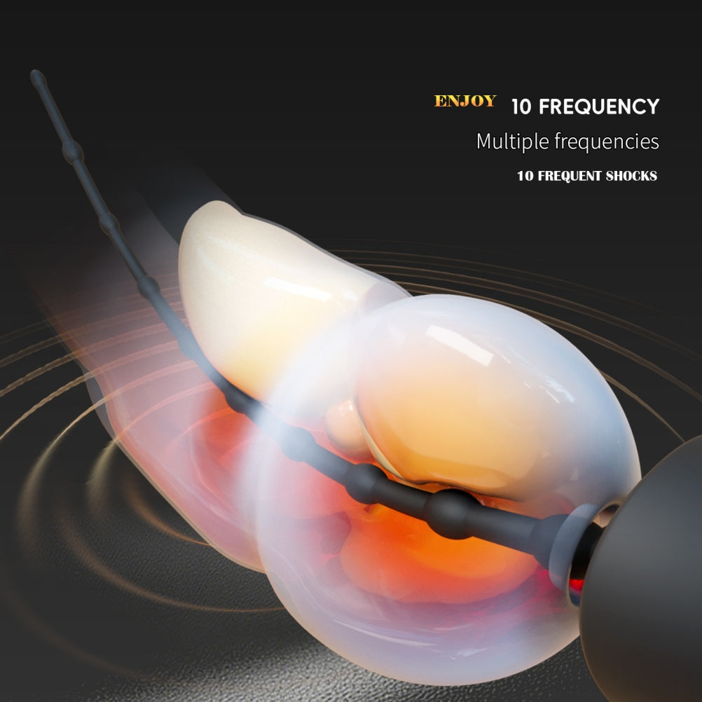 Vibrating Male P-Spot Stimulator – Beaded Silicone Masturbation Wand