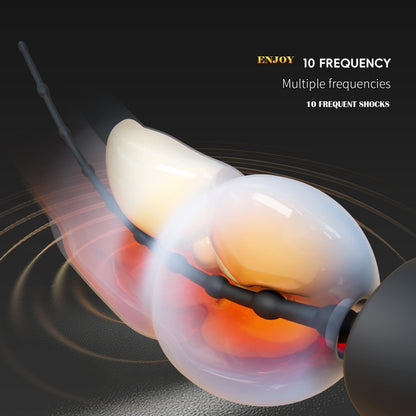 Vibrating Male P-Spot Stimulator – Beaded Silicone Masturbation Wand