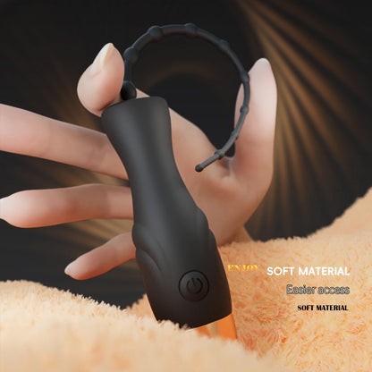 Vibrating Male P-Spot Stimulator – Beaded Silicone Masturbation Wand