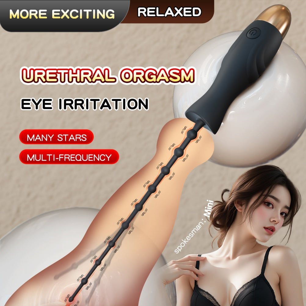 Vibrating Male P-Spot Stimulator – Beaded Silicone Masturbation Wand