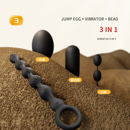 Fantasy 5-Bead Silicone Prostate Massager – Dual Motor Vibrating Anal Beads & 3-in-1 Male Sex Toy