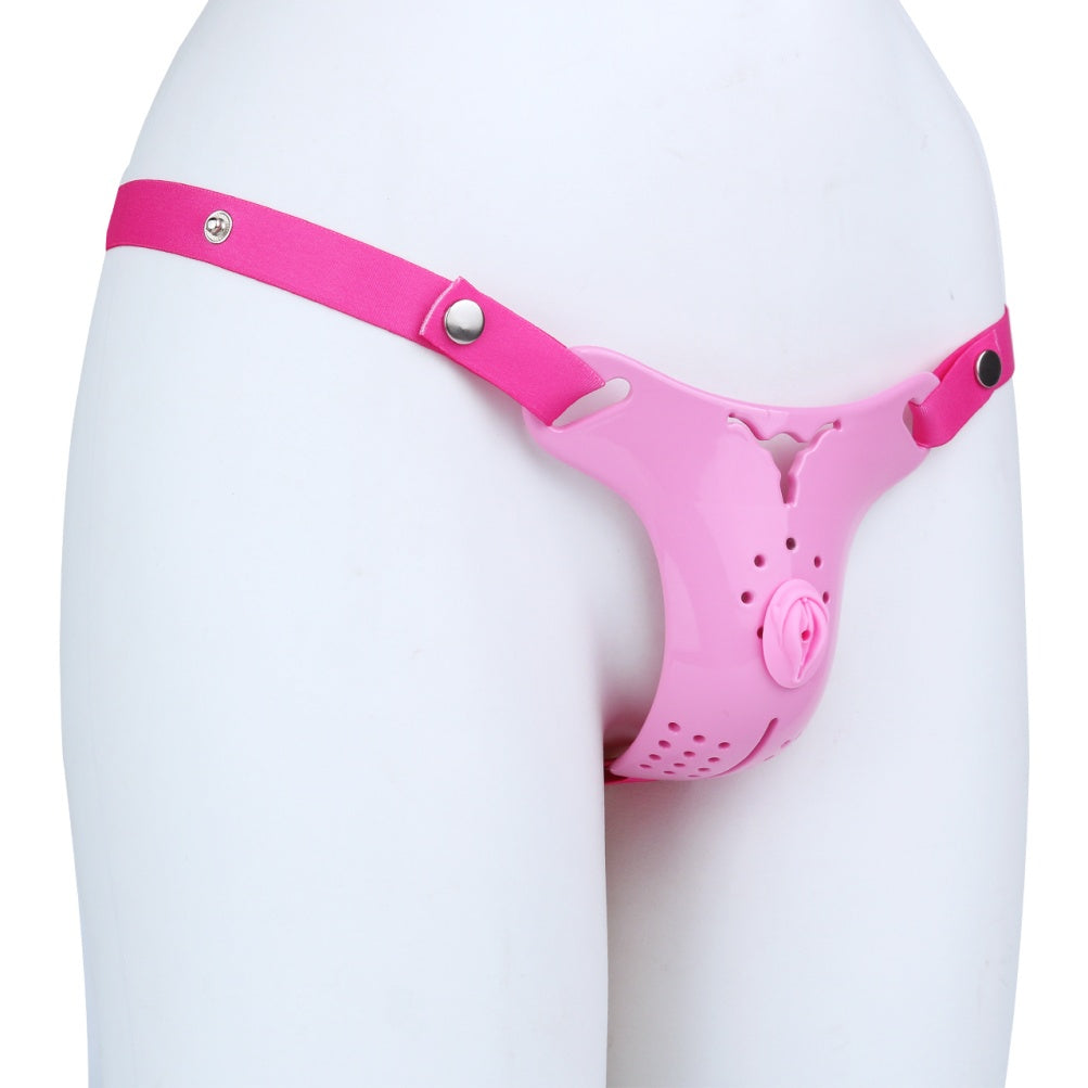 Leather Strapon Fantasy Pussy Pants – Realistic Vagina Simulation for Gender-Play & Feminization Toys