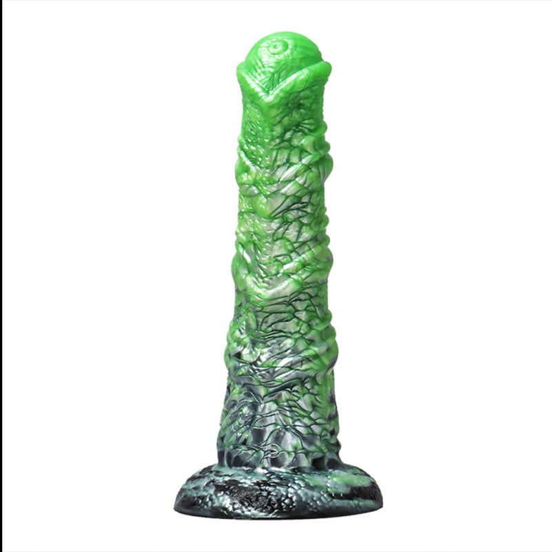 Grüner Fantasy-Pferdeschwanz aus Silikon mit Saugnapf – Einführbares Sexspielzeug zur G-Punkt-Stimulation