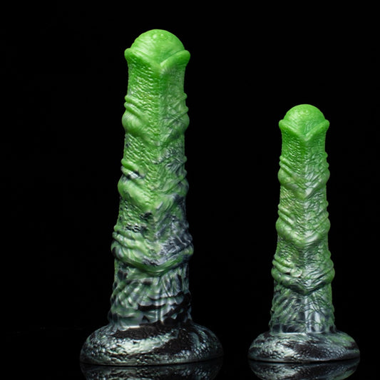 Grüner Fantasy-Pferdeschwanz aus Silikon mit Saugnapf – Einführbares Sexspielzeug zur G-Punkt-Stimulation