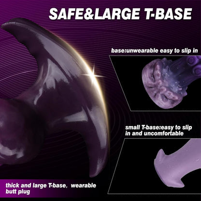 Fantasy Inflatable Monster Dog Knotting Dildo - Purple Silicone Vaginal Expansion Sex Toys