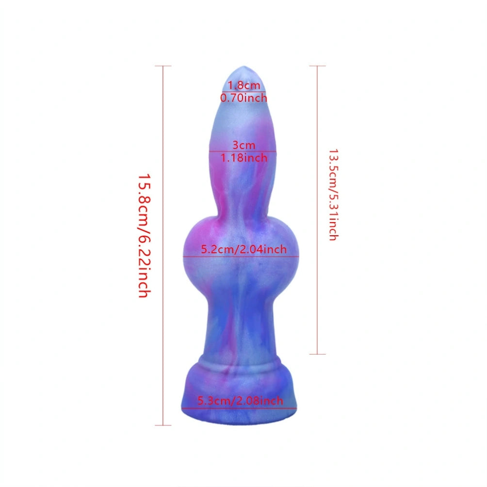 Iridescent Silicone Fantasy Dog Knot Dildo – Expanding Sensation & Orgasmic Massage Toy