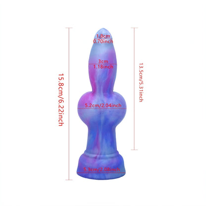 Iridescent Silicone Fantasy Dog Knot Dildo – Expanding Sensation & Orgasmic Massage Toy