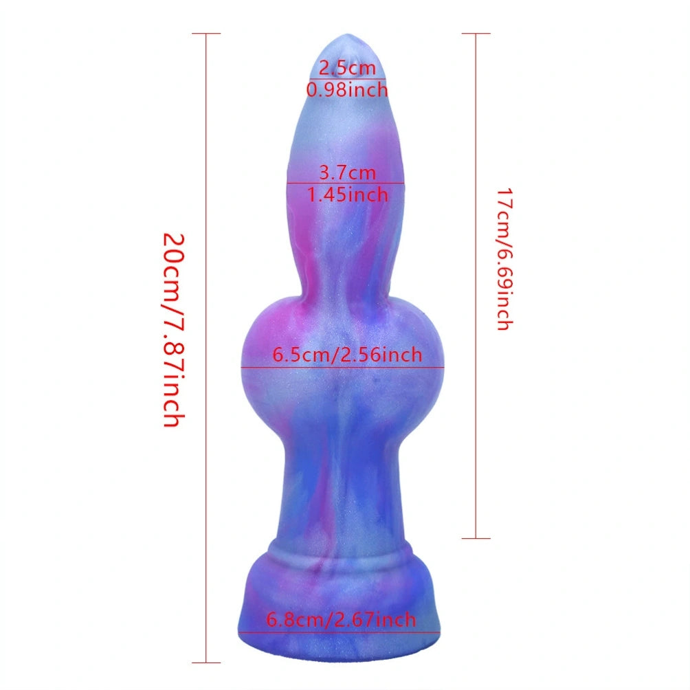 Iridescent Silicone Fantasy Dog Knot Dildo – Expanding Sensation & Orgasmic Massage Toy