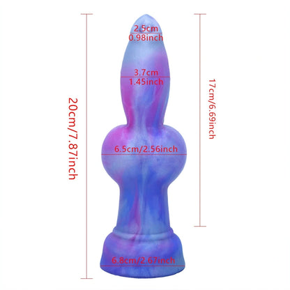 Iridescent Silicone Fantasy Dog Knot Dildo – Expanding Sensation & Orgasmic Massage Toy
