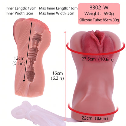 Realistic Platinum Silicone Pocket Pussy – Hand-Finished Wet Squirt Stroker for Solo Play & Edging