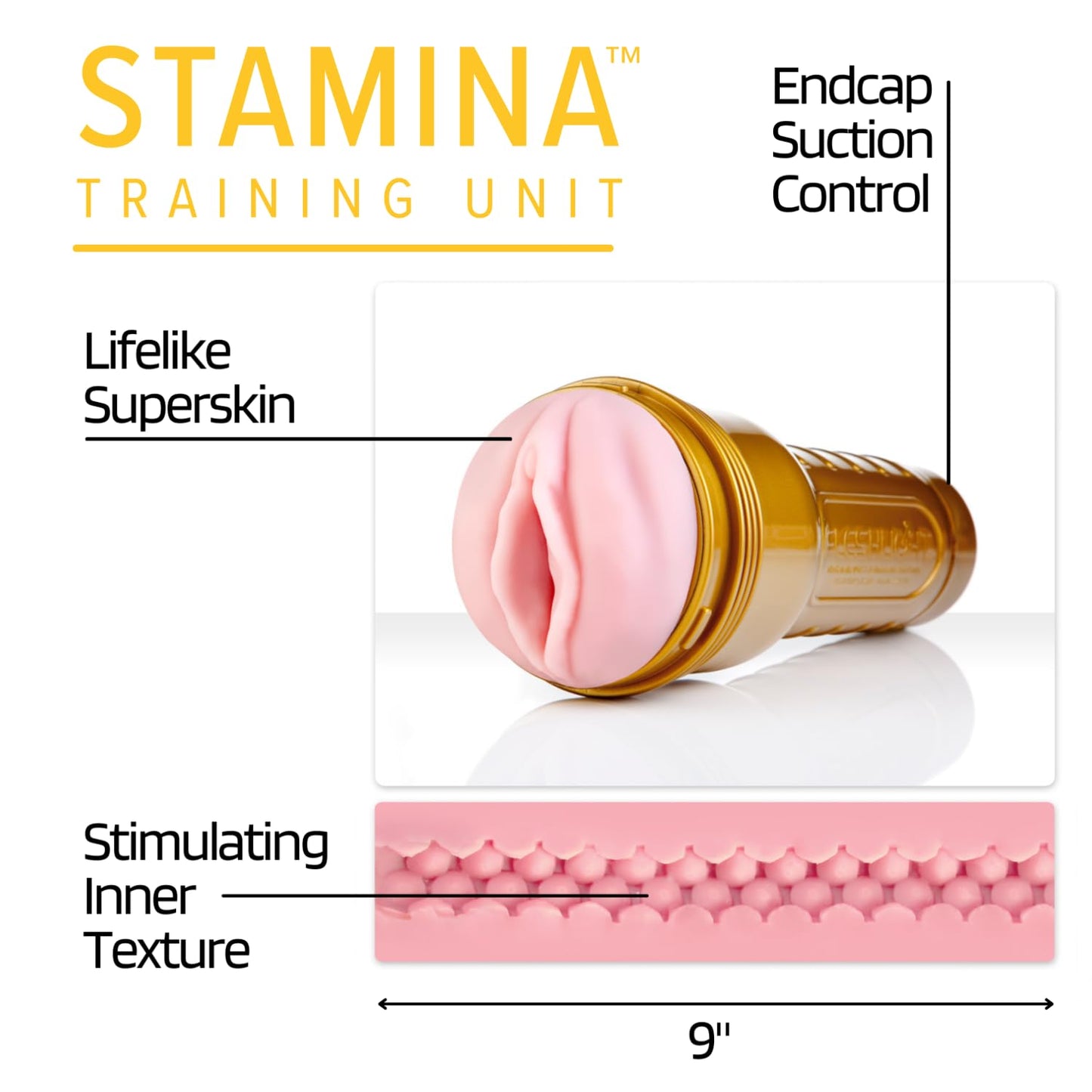 Unité d'entraînement d'endurance Fleshlight - Stimulateur de performances pour hommes Gold