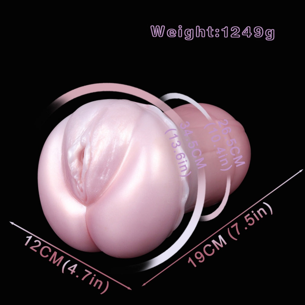 Fantasy Butt-Shaped Silicone Pocket Pussy-Realistic Vulva Texture Male Masturbation Toys
