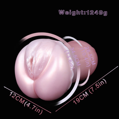 Fantasy Butt-Shaped Silicone Pocket Pussy-Realistic Vulva Texture Male Masturbation Toys