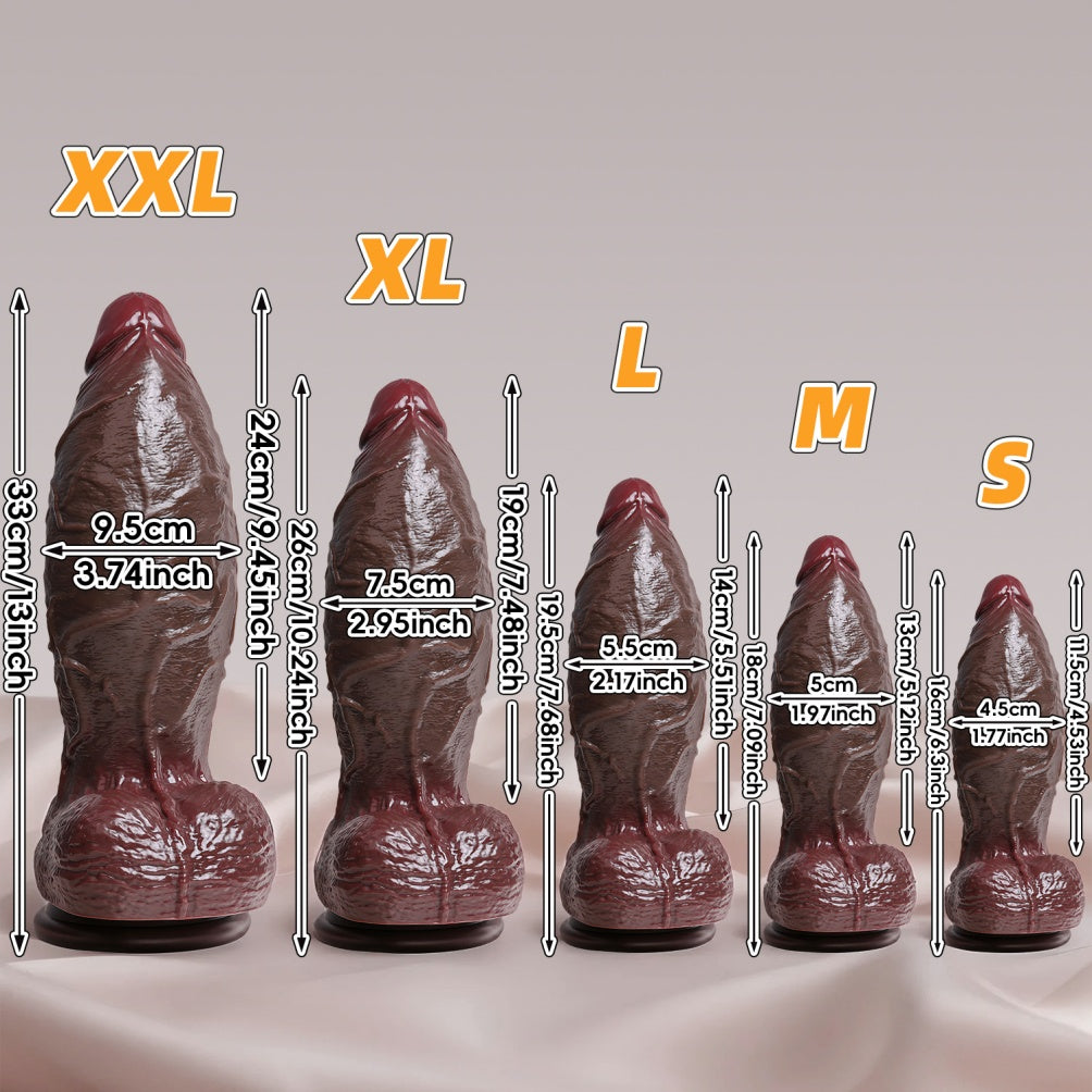 Realistic Suction Cup Silicone Anal Giant Dildo - Stimulating Anal & Perineal Extreme Climax Tool