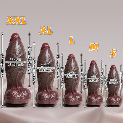 Realistic Suction Cup Silicone Anal Giant Dildo - Stimulating Anal & Perineal Extreme Climax Tool