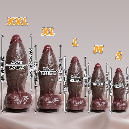 Realistic Suction Cup Silicone Anal Giant Dildo - Stimulating Anal & Perineal Extreme Climax Tool