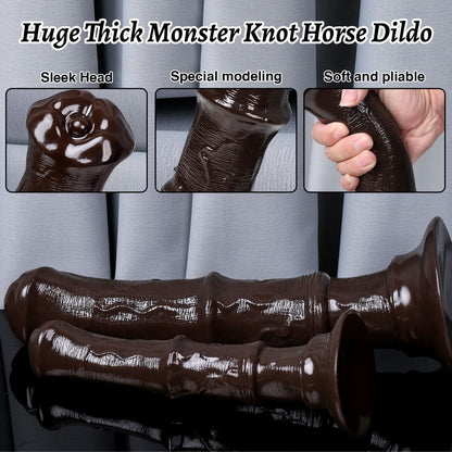 Gode ​​fantastique en silicone Monster Horse Fantasy – Jouet de masturbation anale et vaginale profonde pour femme