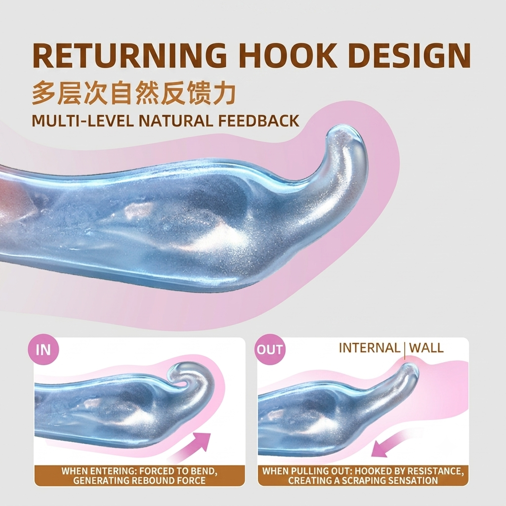 Curved G-Spot Alien Dildo with Hook Tip — Fantasy Silicone Monster Dildo for Deep G-Spot Stimulation