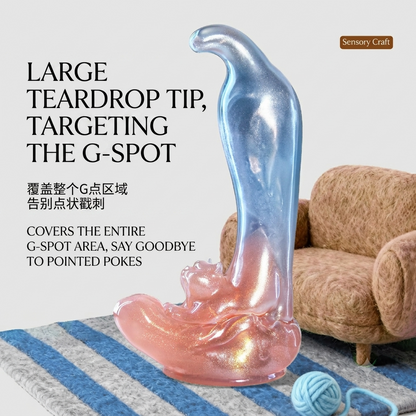 Curved G-Spot Alien Dildo with Hook Tip — Fantasy Silicone Monster Dildo for Deep G-Spot Stimulation