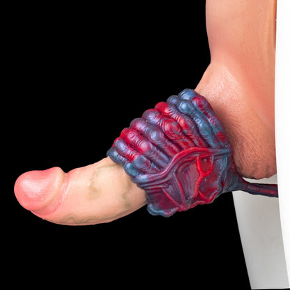 Fantasy Alien Pussy & Anal Plug 2-in-1 – Platinum Silicone Male Masturbator with Multi-Texture Stimulation