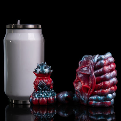 Fantasy Alien Pussy & Anal Plug 2-in-1 – Platinum Silicone Male Masturbator with Multi-Texture Stimulation